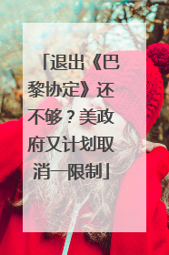 退出《巴黎协定》还不够？美政府又计划取消一限制